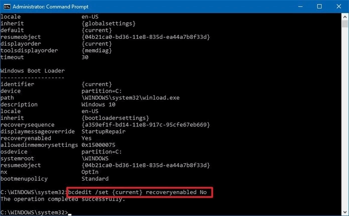 تعطيل الإصلاح التلقائي