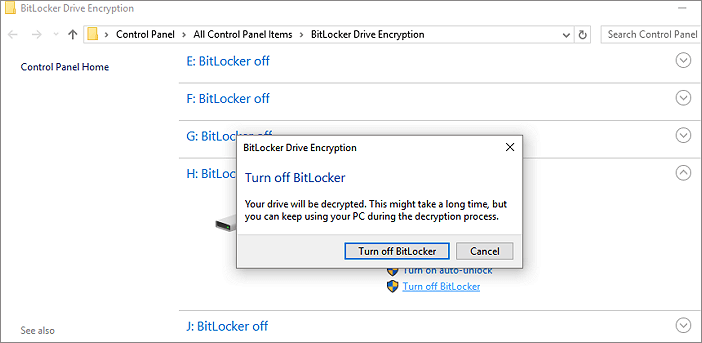 افتح قسم BitLocker.