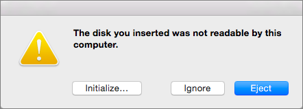 القرص الذي قمت بإدراجه لم يكن قابلاً للقراءة بواسطة هذا الكمبيوتر