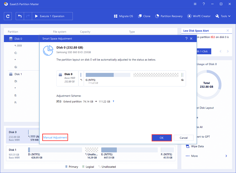 How to Adjust Low C Drive Space Step 2