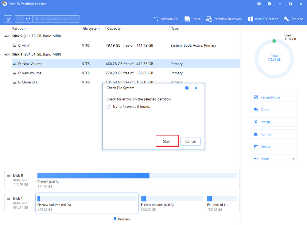 فحص القسم - الخطوة 2