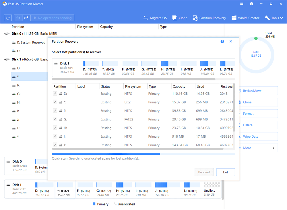 مسح الأجزاء المفقودة
